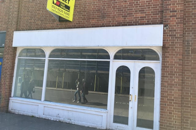 One of the empty shops in Chichester city centre in April, 2023
