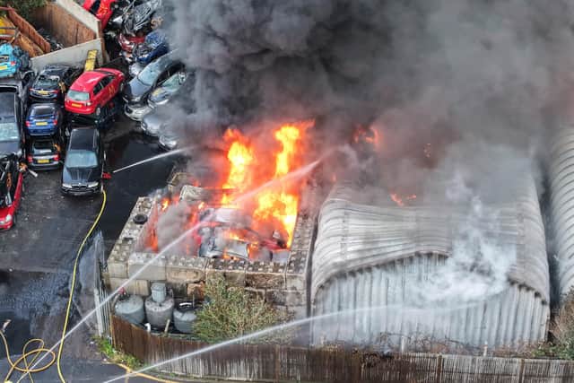 Fire at Lancing Business Park. Photo: Eddie Mitchell