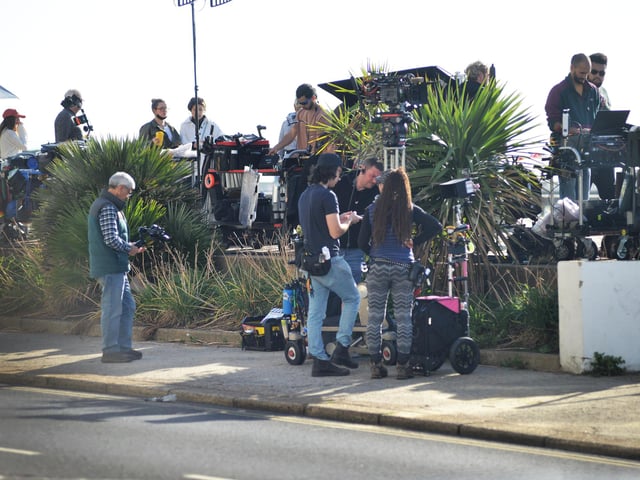 Filming on St Leonards seafront on October 6 2022.