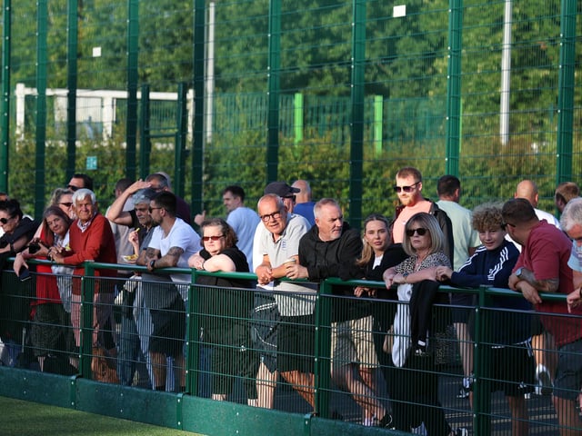 Crawley Town fans enjoy the team's first pre-season friendly, at Three Bridges FC