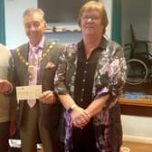 Mayor Cllr Paul Holbrook with Charles Hunt Centre Chair Alan Faulkner and Manager Sally Stanton