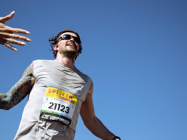 Images of runners in the 2025 Brighton Marathon