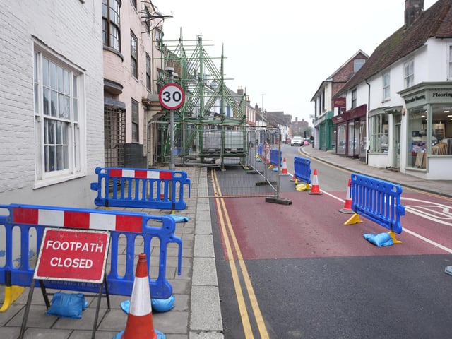 Part of Uckfield High Street was closed