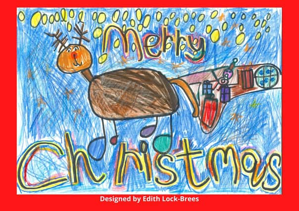 Edith Lock-Brees, aged five, designed the winning card