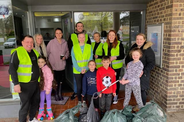 Staff at Inspire Estate Agents and residents from Tilgate joined forces to tidy Tilgate