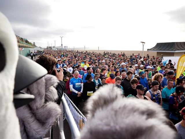 Action at the Brighton Half Marathon