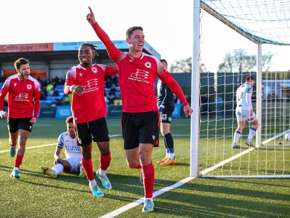 Action from Eastbourne Borough's 2-1 Boxing Day win at Havant and Waterlooville in National League South