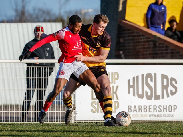 Action from Eastbourne Borough's 1-0 defeat at Cheshunt in National League South
