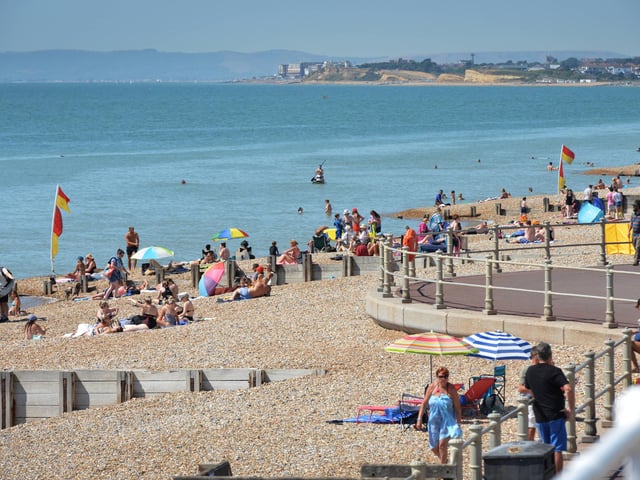 St Leonards seafront pictured during the heatwave on Saturday, August 13