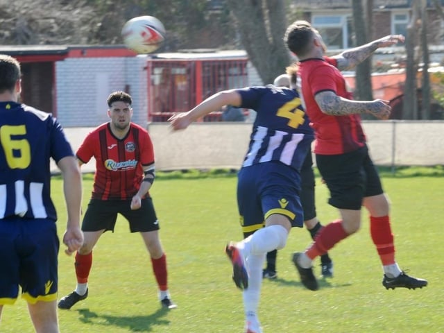 Action from Wick's home defeat to Godalming in the SCFL Division 1 at Crabtree Park