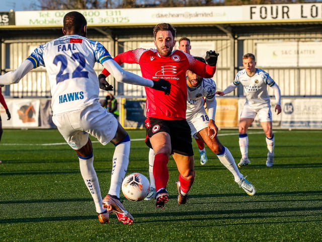 Action from Eastbourne Borough's 2-1 Boxing Day win at Havant and Waterlooville in National League South