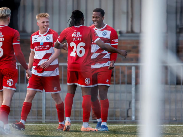 Action from Eastbourne Borough's vital win over Farnborough