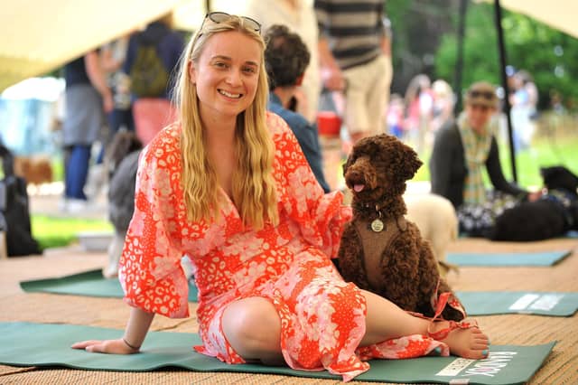 Georgia Whitehead and Olive. Saturday at Goodwoof 2023. Pic S Robards SR2305201