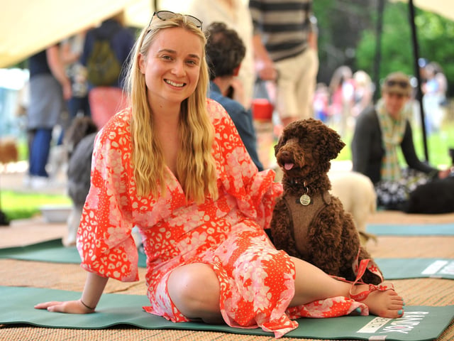 Georgia Whitehead and Olive. Saturday at Goodwoof 2023. Pic S Robards SR2305201