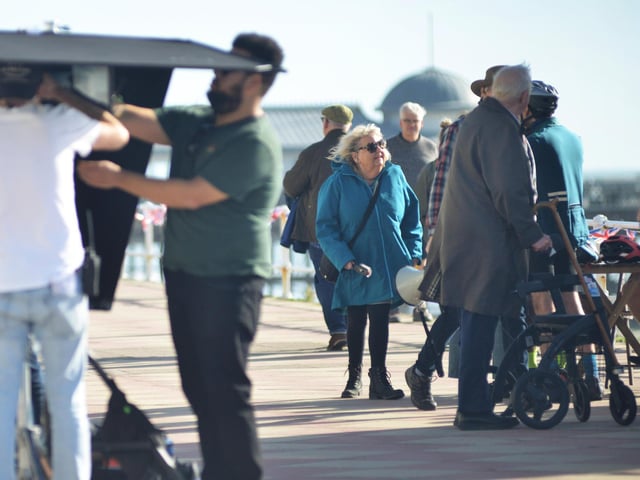 Filming on St Leonards seafront on October 6 2022.