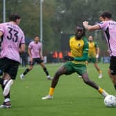 Matchwinner Jamie Yila in action for Horsham against Walton & Hersham. Pictures by McCartney Martin
