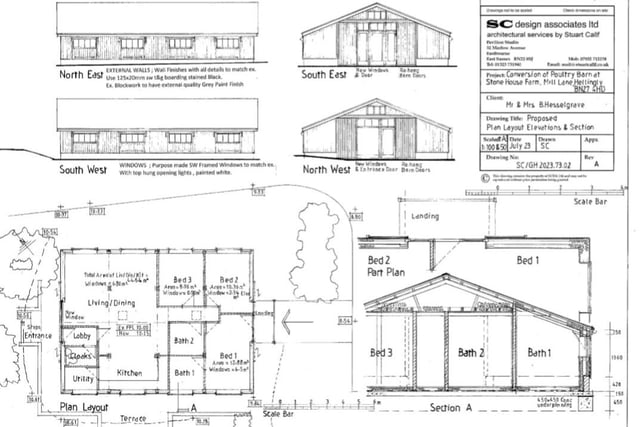 The revised entrance and layout of the barn