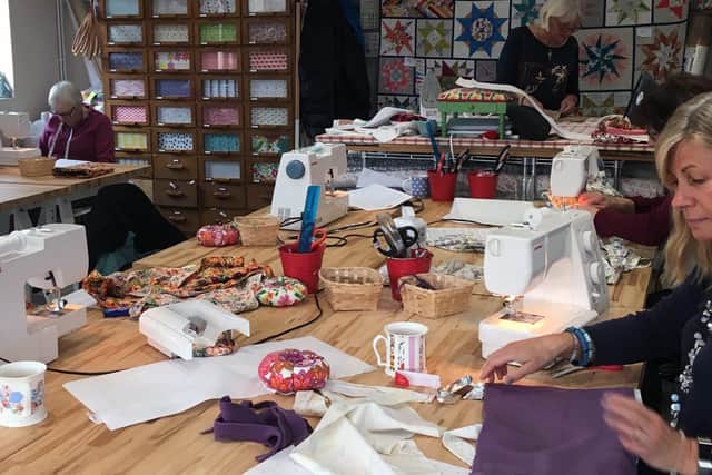 Volunteers gearing up for the giant charity sew in Hassocks