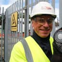 UK Power Networks’ lead field engineer, Peter Dean, on site with a cross section of the new cable.