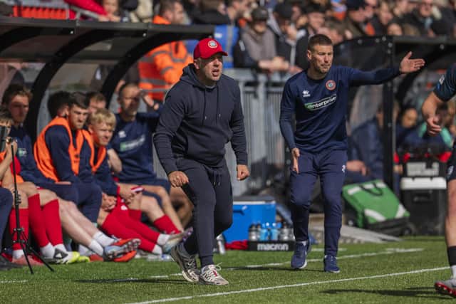 Worthing's bosses direct operations in last weekend's win over Dagenham | Picture: Jay Wrighte
