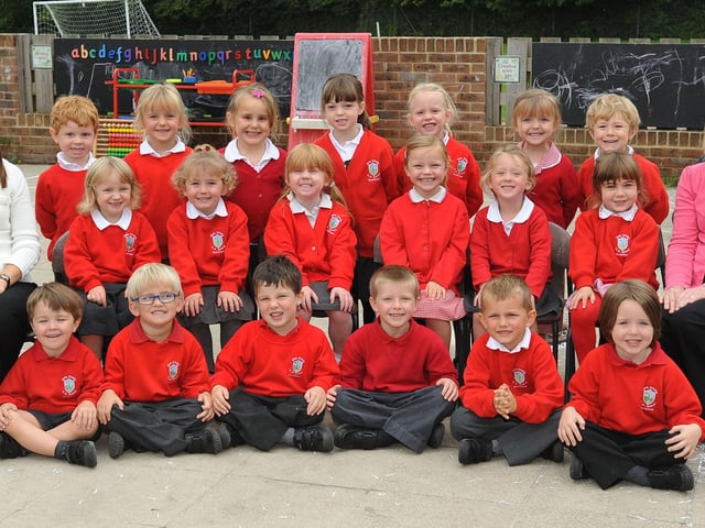 New pupils at Holy Trinity CE (A) Primary School, Cuckfield, in 2010