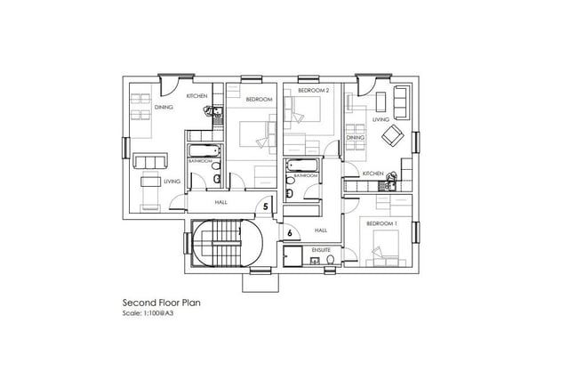 Second floor plan - illustrative use only
