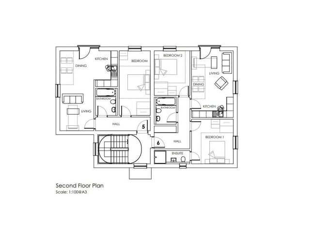 Second floor plan - illustrative use only