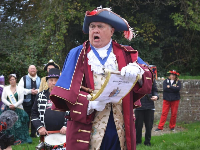 The 72nd National Town Criers' Championships in Rye on October 11 2025. Rye Town Crier Paul Goring.