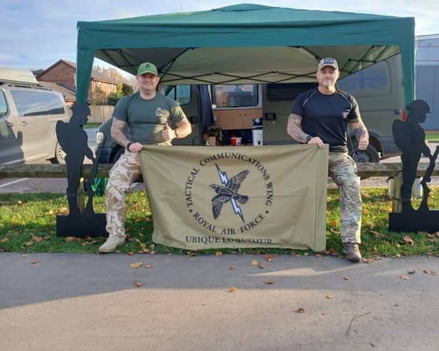 Royal Air Force Tactical Communications Wing veterans on previous 48-hour non-stop walking event.