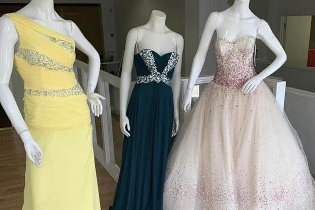 Some of the prom dresses on offer