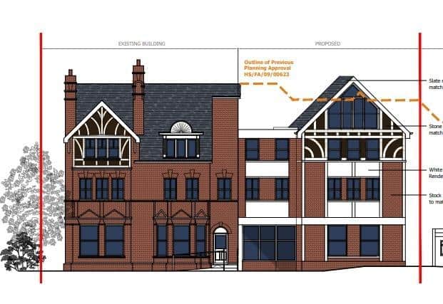Plans showing building's proposed conversion