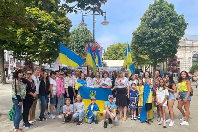 Ukrainian women and children staying with hosts in Worthing have come together to celebrate their country’s independence.