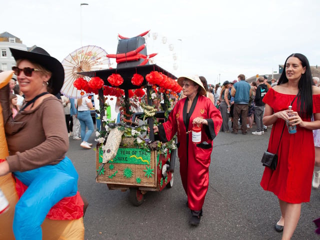 Hastings Old Town Carnival Week 2025: Pram Race. Pic by Frank Copper.