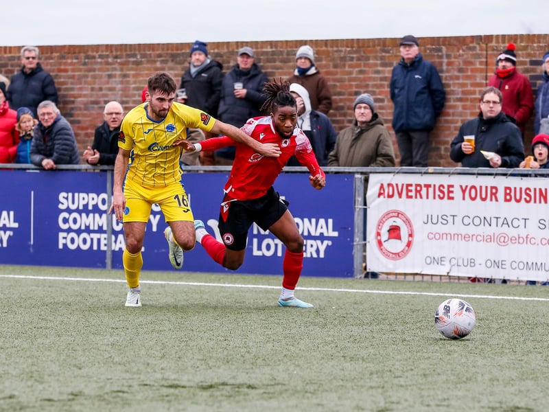 Action from Eastbourne Borough v Taunton Town at Priory Lane in National League South