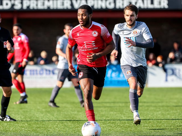 Action from Eastbourne Borough's 2-0 Ntional League South win against Slough Town at Priory Lane