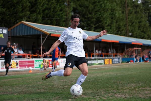 Greg Luer won it for Horsham at Slough Town. Pictures by McCartney Martin