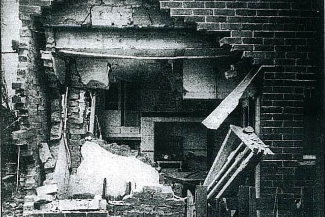 A damaged house in Croft Avenue