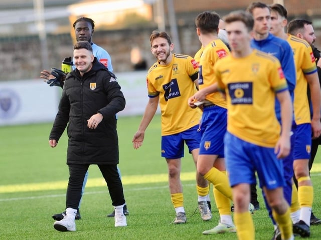 Action, celebration and crowd pictures from Lancing v Littlehampton Town at Culver Road
