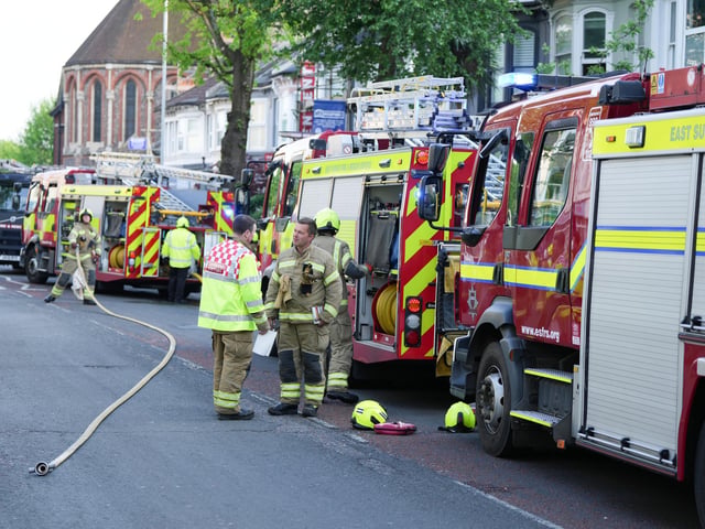 East Sussex Fire and Rescue Service said crews from East and West Sussex responded to a call about a residential fire on Sackville Road, Hove, on Tuesday evening, May 16