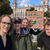 Alison met campaigners outside Parliament before the debate