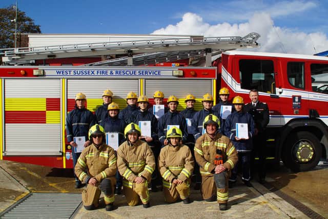 12 further education students have successfully completed West Sussex Fire & Rescue Service’s latest 'get started with the fire service' programme at Lancing Fire Station. Picture: West Sussex Fire and Rescue