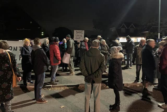 A protest about the golf club development held last year.