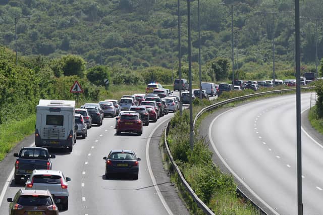 A view of the A27 heading west from Hove this afternoon (Sunday, June 16)