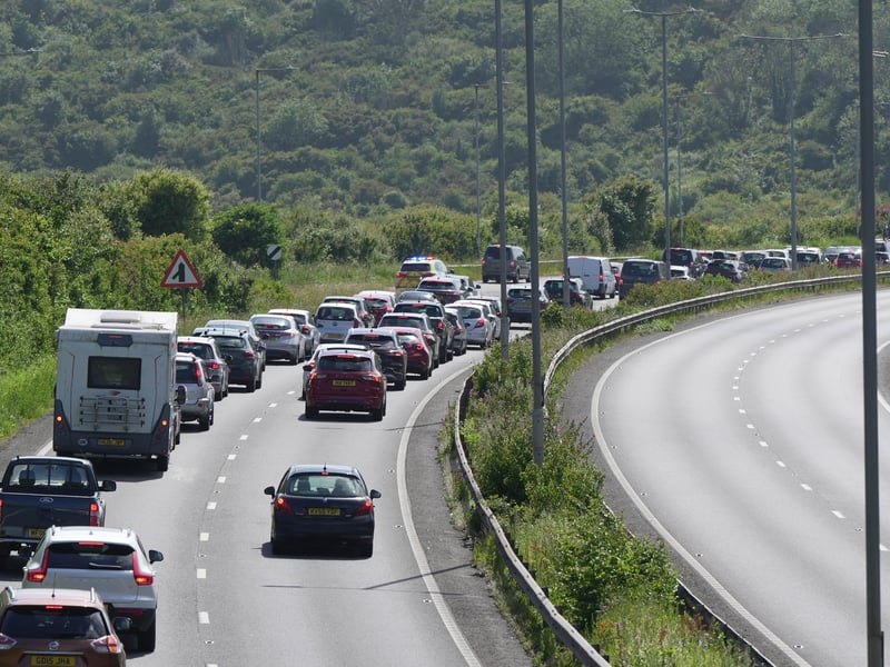 A view of the A27 heading west from Hove this afternoon (Sunday, June 16)