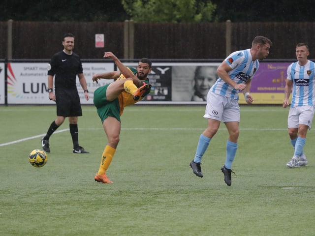 Action from Horsham's pre-season victory over National League South outfit Maidstone United