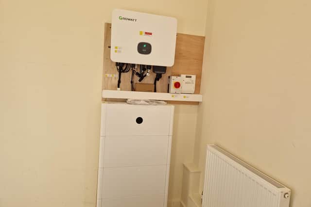 The battery storage is in a room inside, protected by fire doors