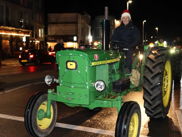 The Christmas Tractor Run 2024 leaving Hastings Old Town on December 21. Photo by Kevin Boorman.