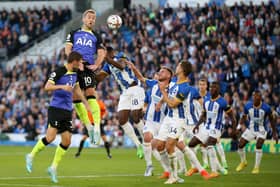 Harry Kane’s instinctive first-half header, from Son Heung-min’ cross, was enough to secure the three points in hard-fought game at the Amex. (Photo by Steve Bardens/Getty Images)