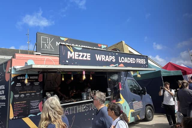 The Fink Mezze food truck, which commits fifty per cent of profits to a social enterprise designed to make mental health resources more accessible.