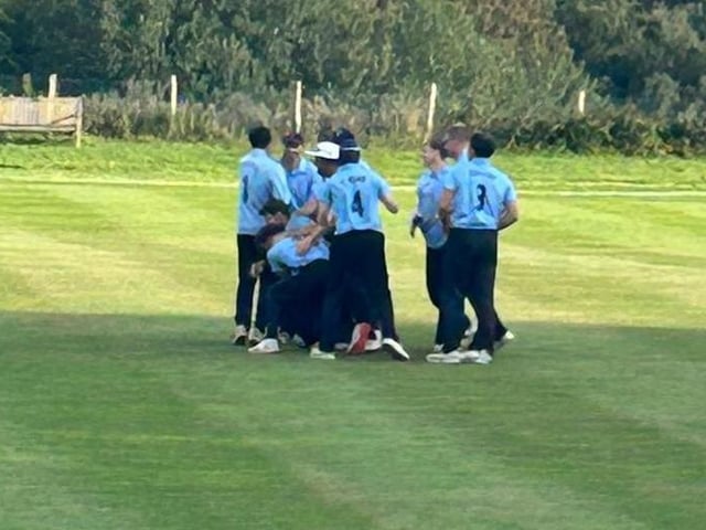 Worthing CC celebrate promotion to the Sussex Premier League